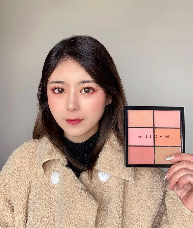 Genuine 6-Color Blush Palette 6-Color Blush Palette Matte Natural Blush Long-Lasting Color Rouge